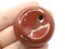 42mm Red Porcelain Ceramic Coin Large Hole Pendant Worry Stone Bead
